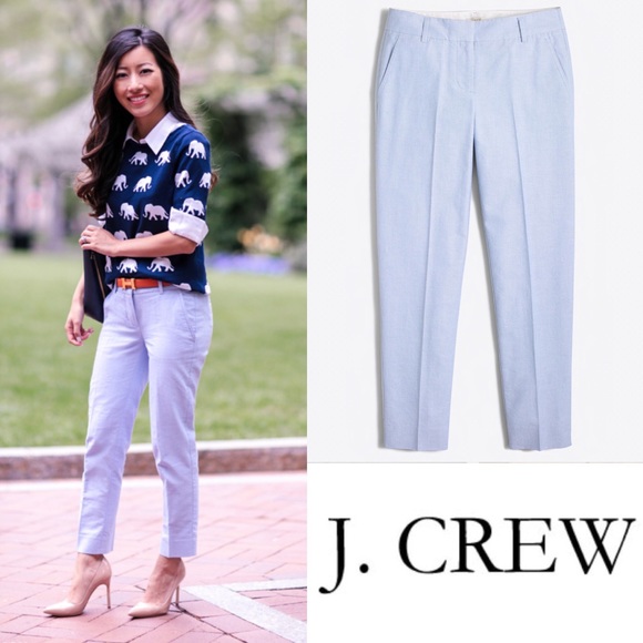 J Crew Skimmer Pant In Cotton Oxford 